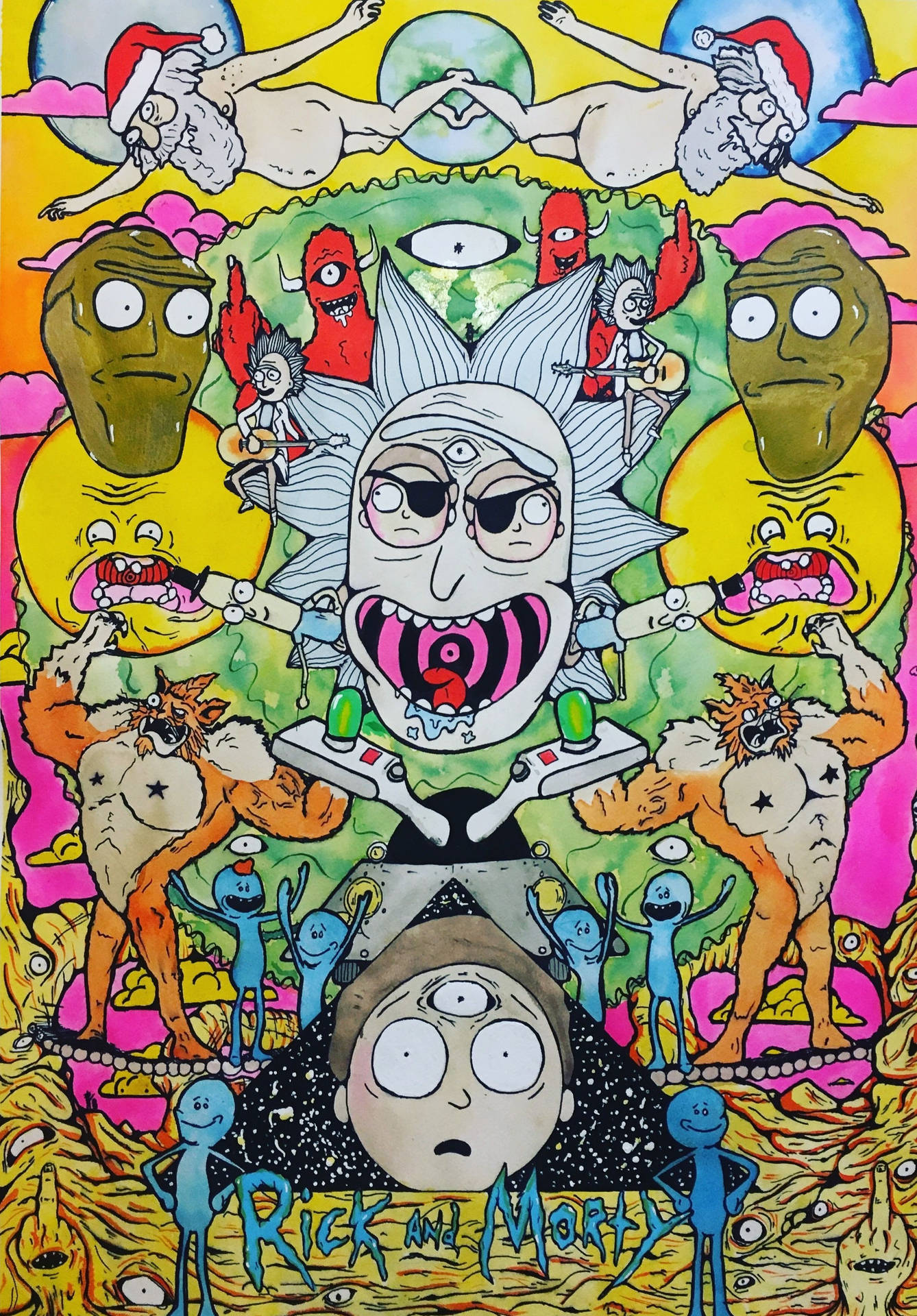 Experimental Rick And Morty Trippy Background Background