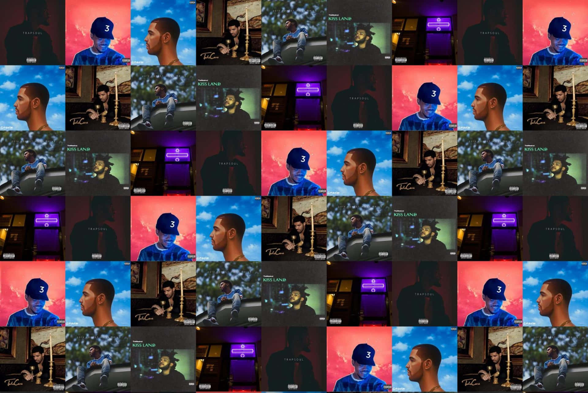 Explicit Album Covers Tile Pattern Background
