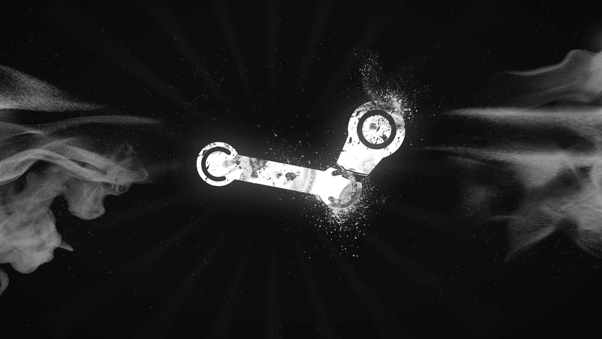 Exploding Steam Gauge Blackand White Background