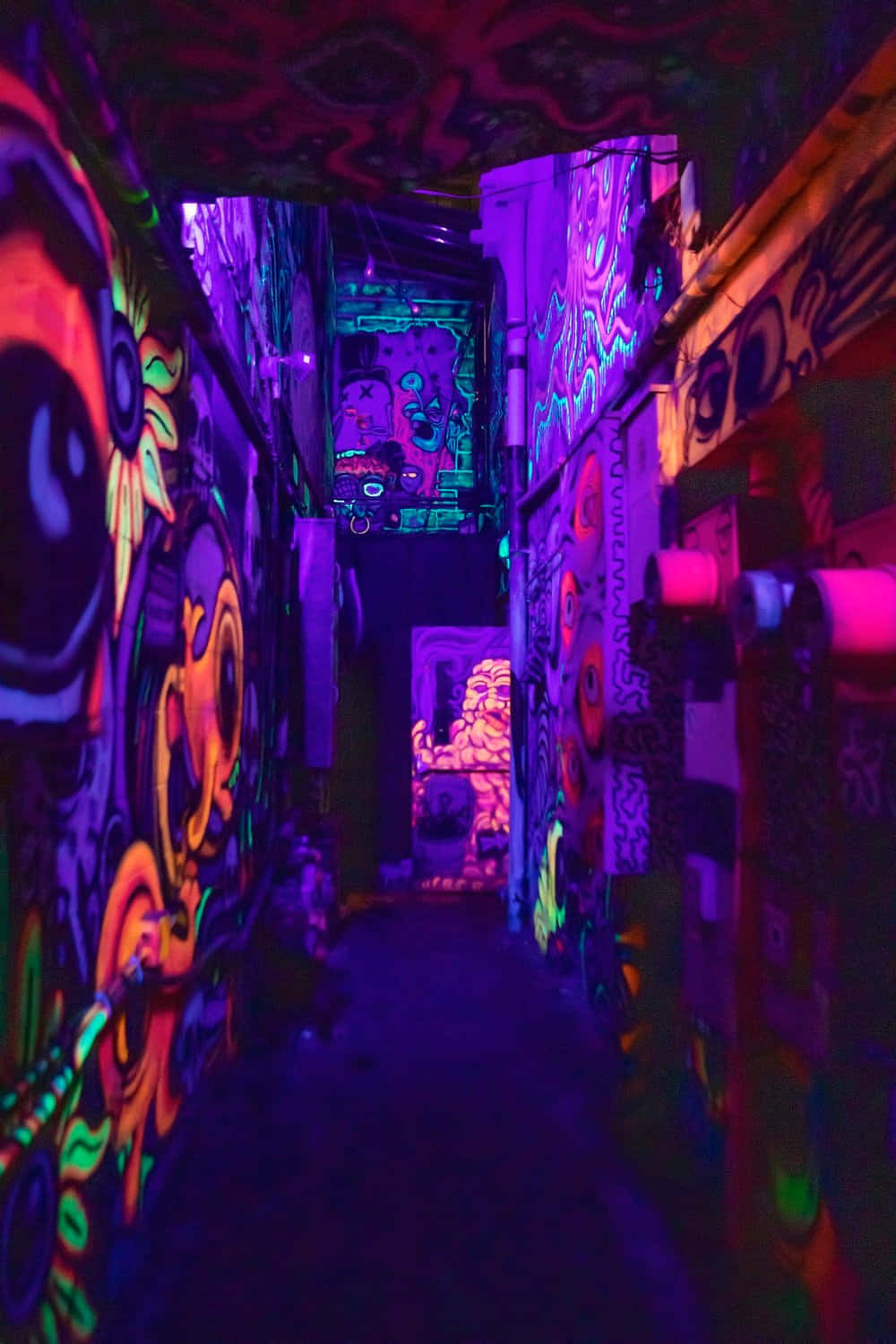 “explore A Neon-infused Landscape” Background
