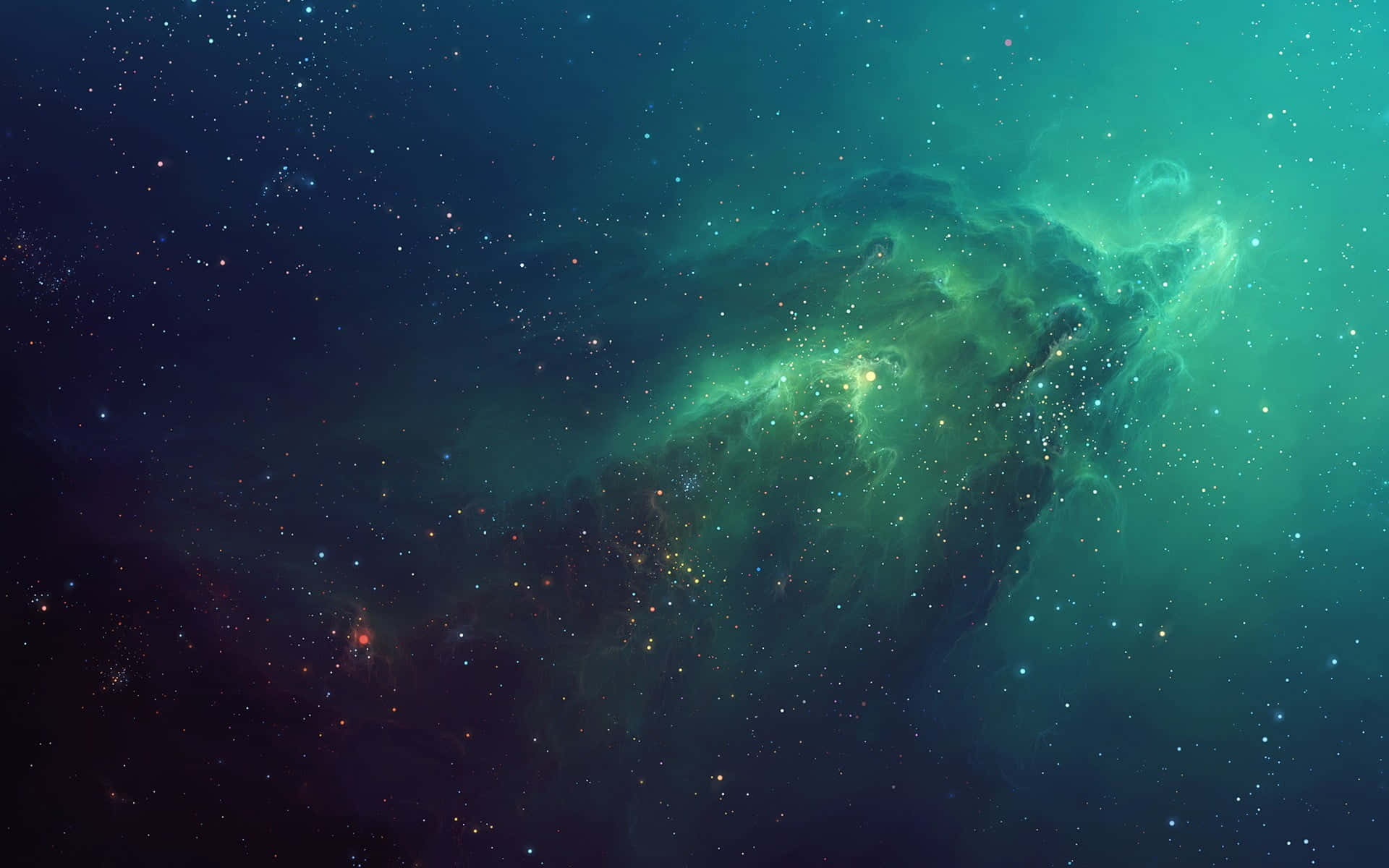 Explore A New Universe - Green Galaxy Background