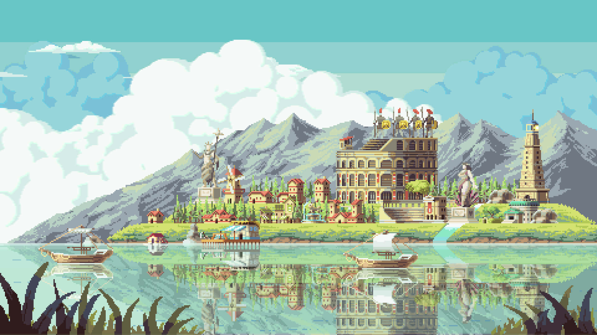 Explore A Pixelated Game World Background