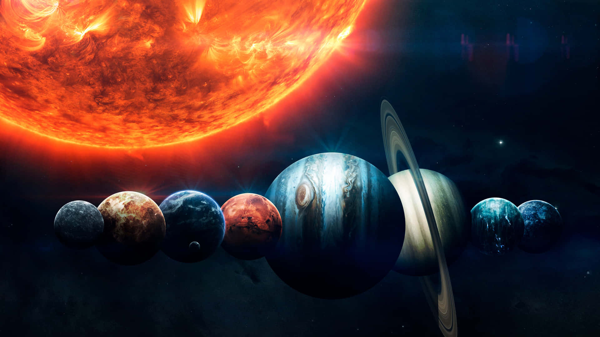 Explore A Vibrant Red Nebula In Outer Space Background