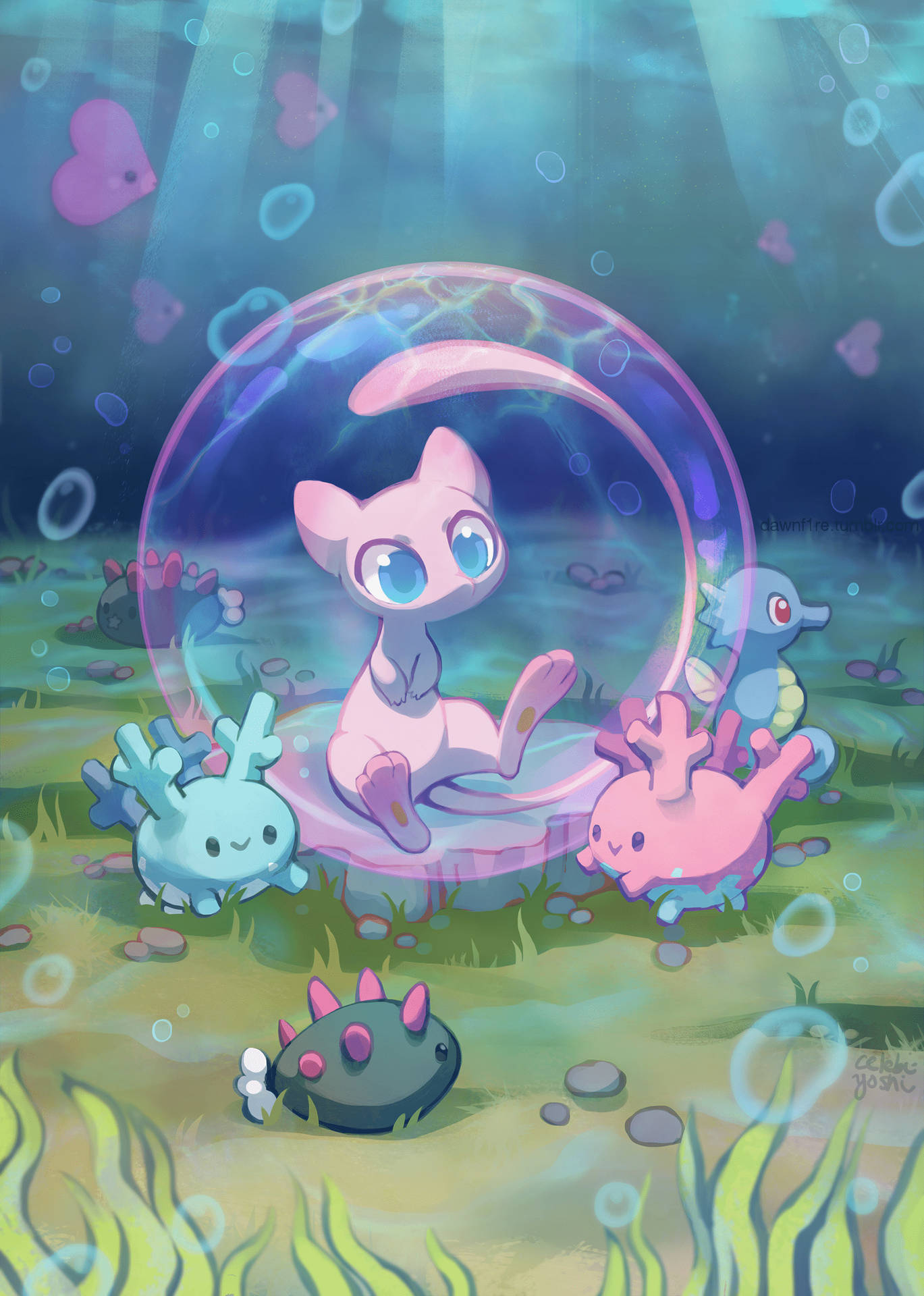 Explore And Discover The Depths Of The Sea With Mew Background