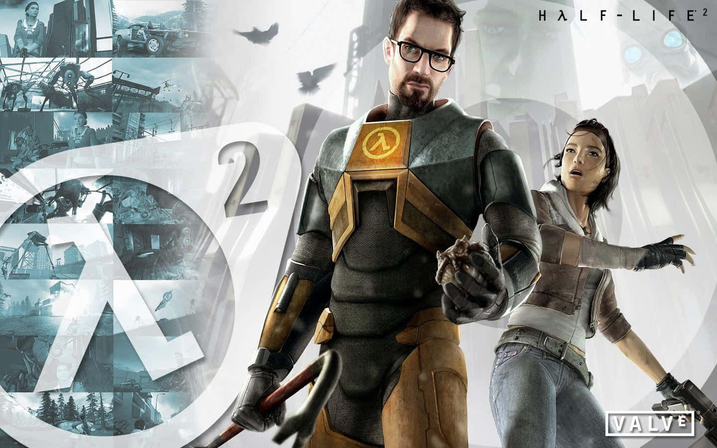 Explore City 17 With Alyx Vance And Gordon Freeman In Half-life 2 Background