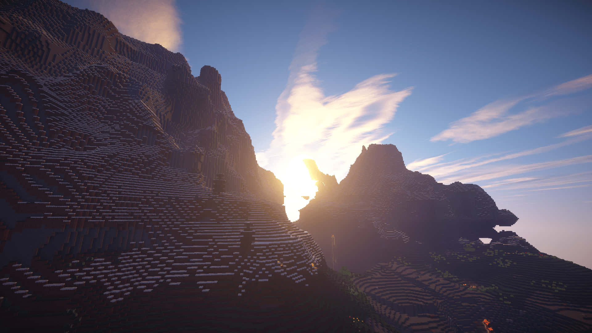 Explore Minecraft With Shaders Background