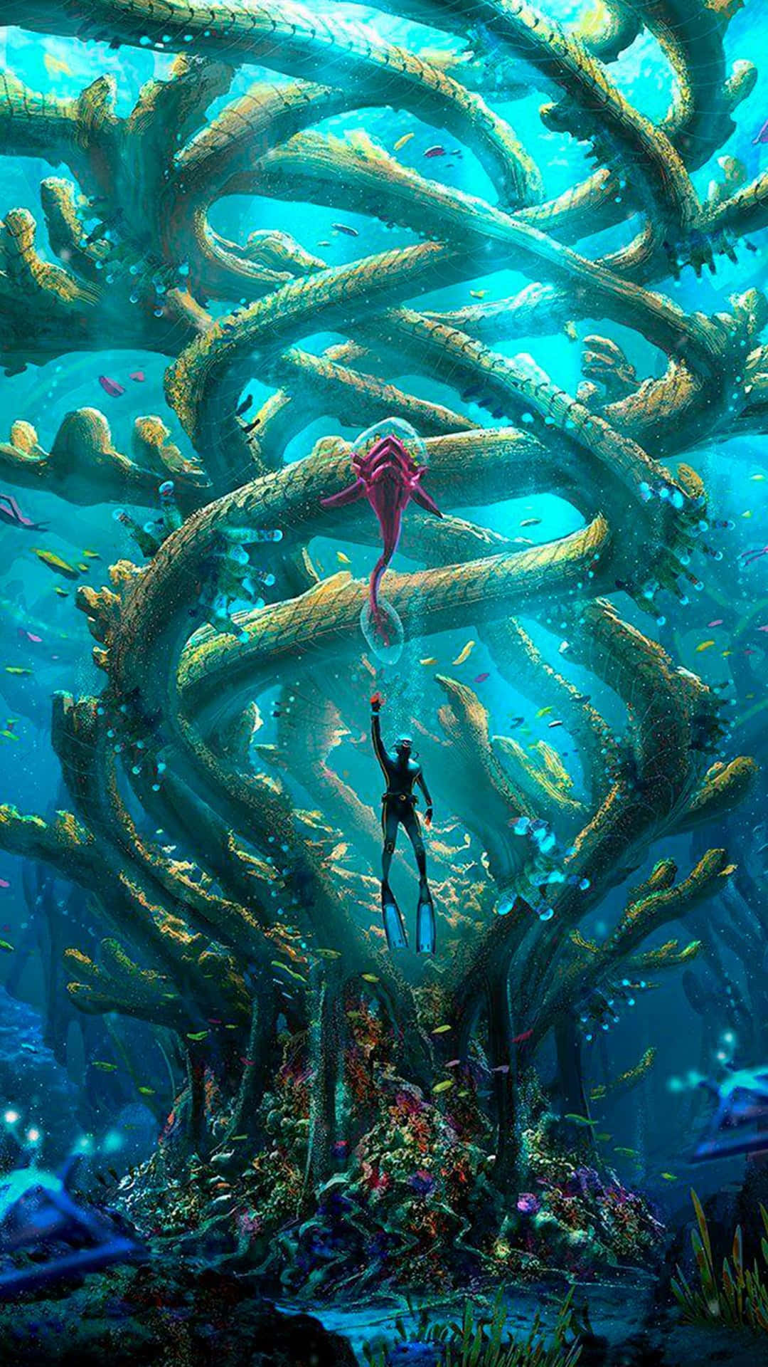 Explore Stunning Underwater Landscapes In Subnautica 4k Background
