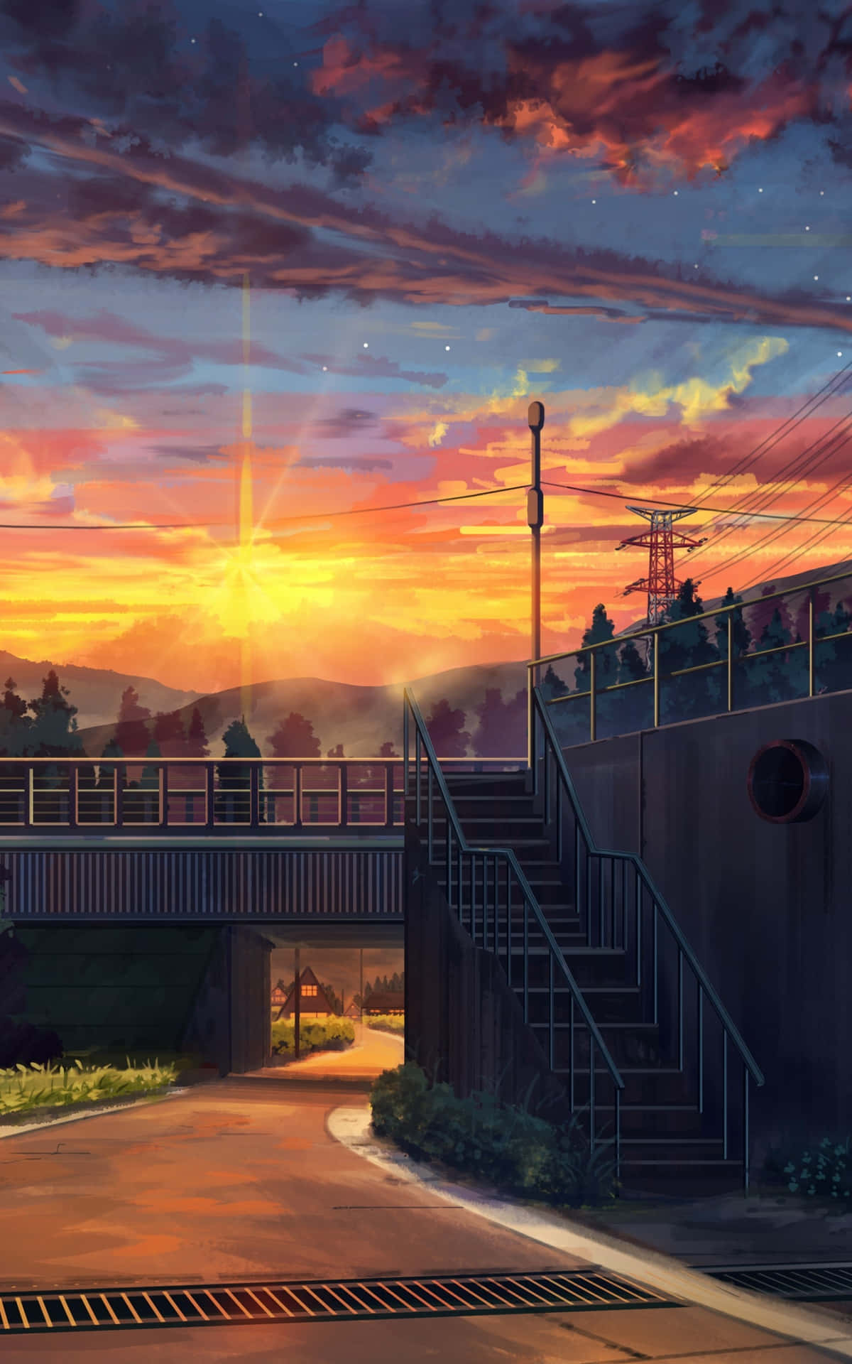 Explore The Anime Sunset Background
