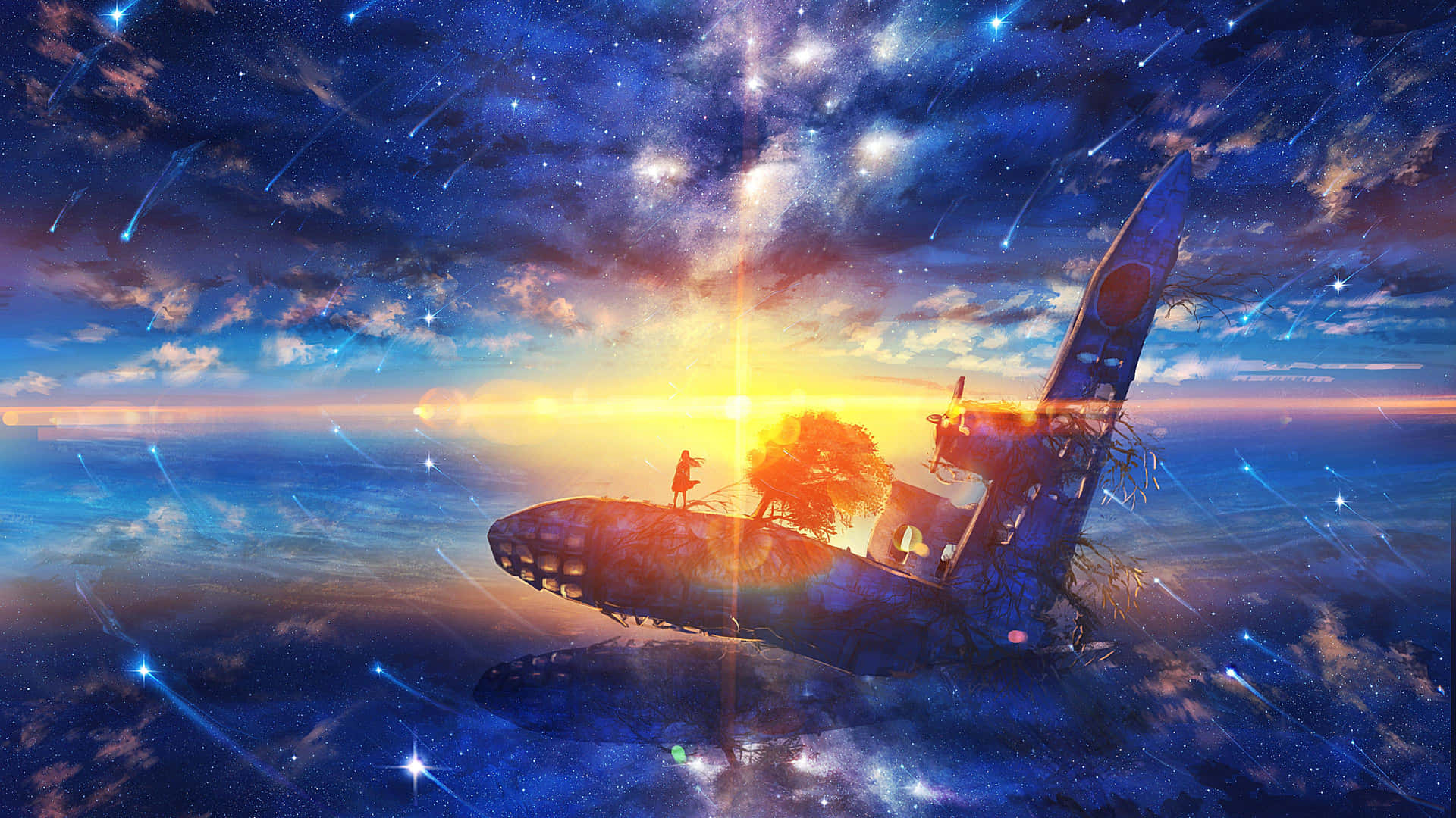 Explore The Boundless Galaxies Of Anime Space Background