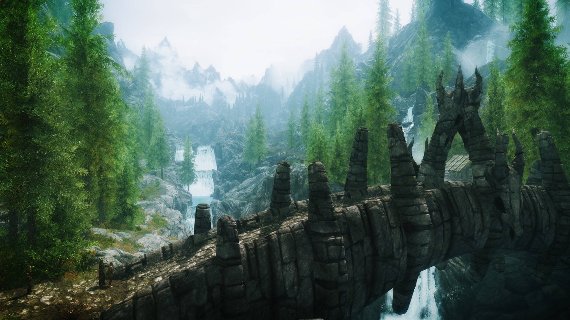 Explore The Cold Wilderness Of Skyrim Background