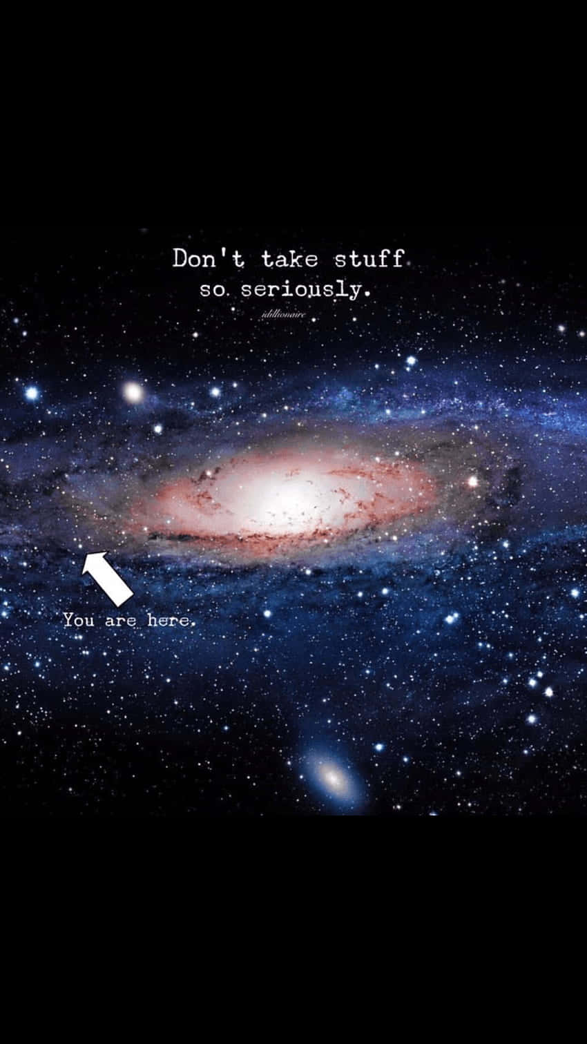 Explore The Cosmic Beauty Of The You Are Here Galaxy Background