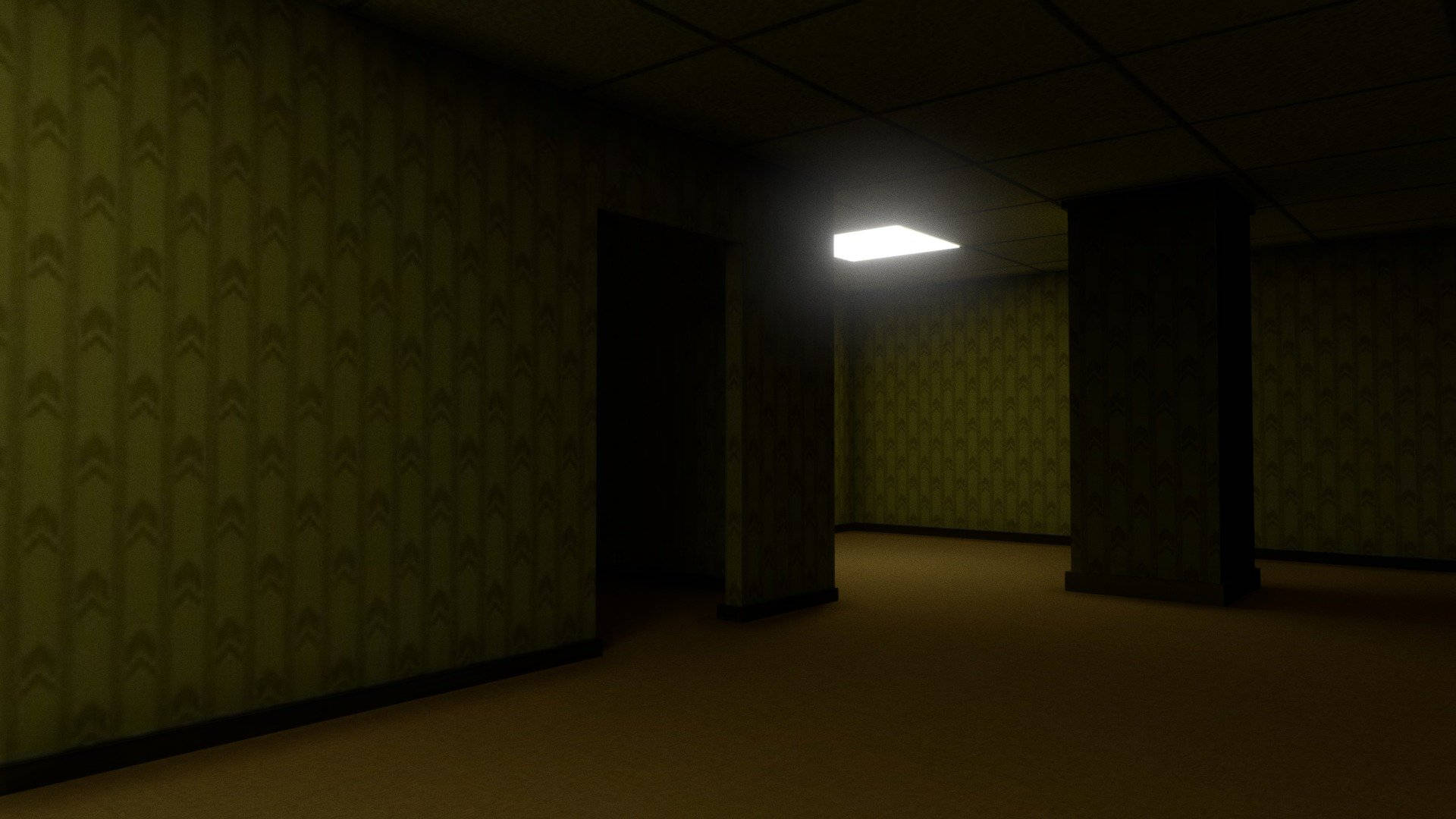 Explore The Dark Corridors Of The Backrooms Background