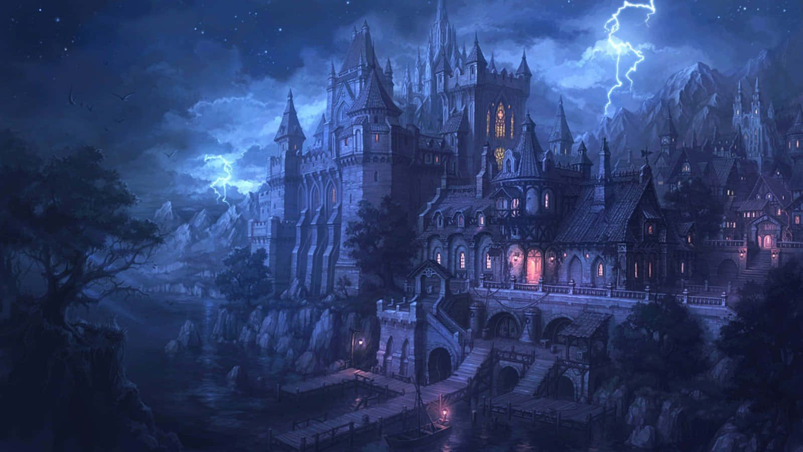 Explore The Dark Fantasy World Background