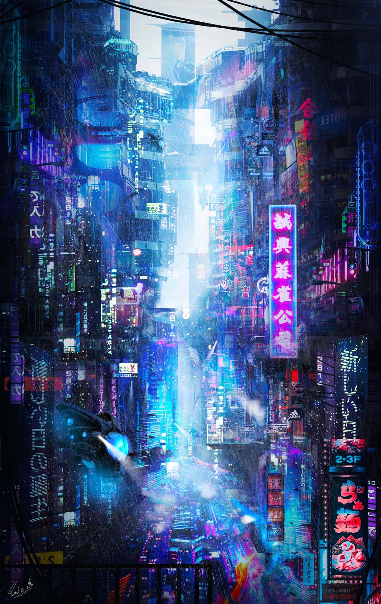 Explore The Dazzling City Skyline Of Neon City Aesthetic
