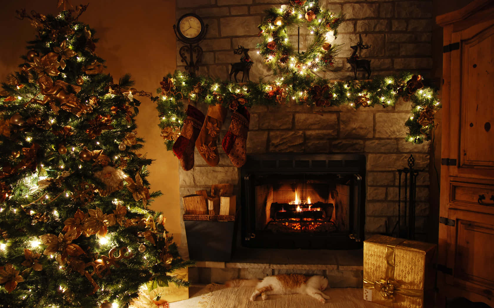 Explore The Delightful Christmas Village Background