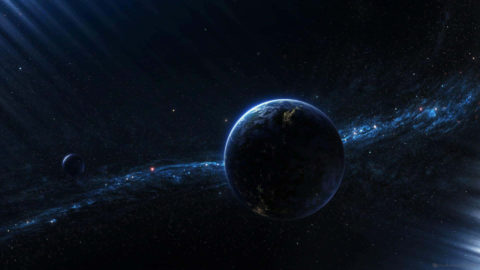 Explore The Depths Of Black Space Background