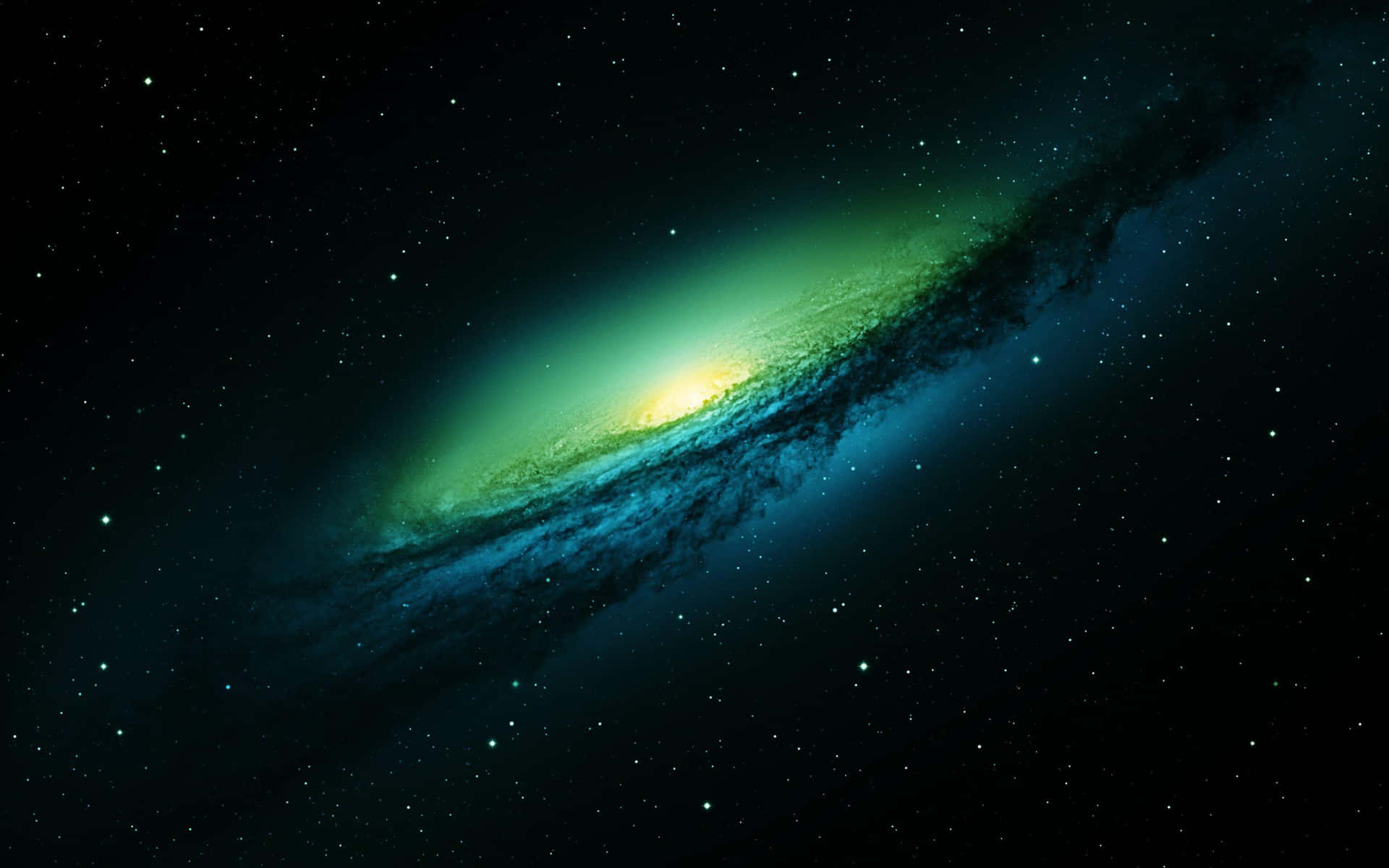 Explore The Depths Of Outer Space With Green Galaxy Background