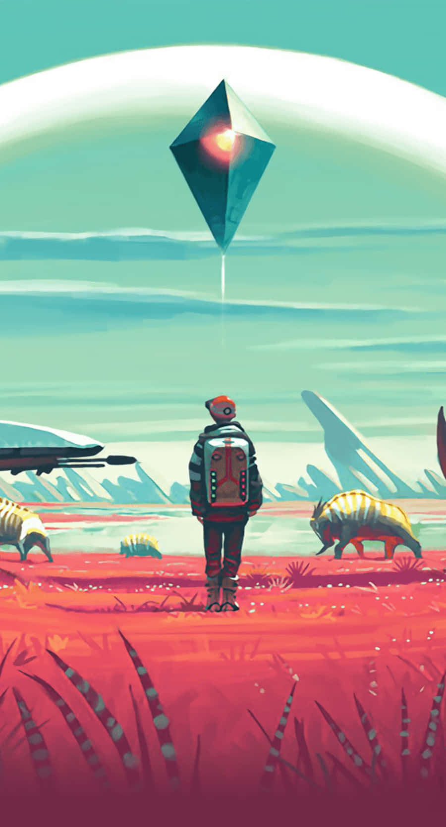 Explore The Depths Of The Galaxy On No Man's Sky Phone Background