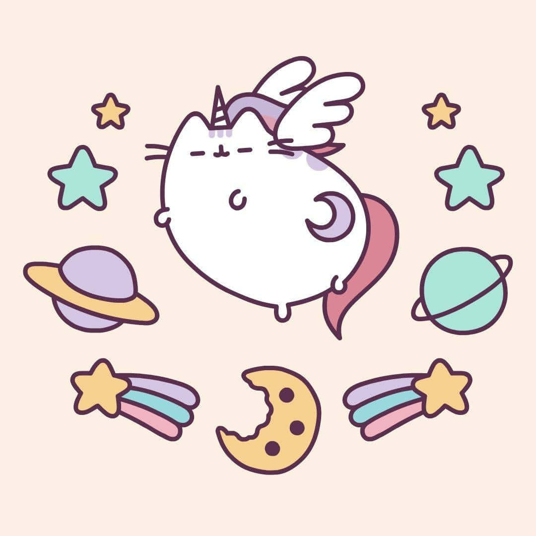 Explore The Digital World With Pusheen Pc Background