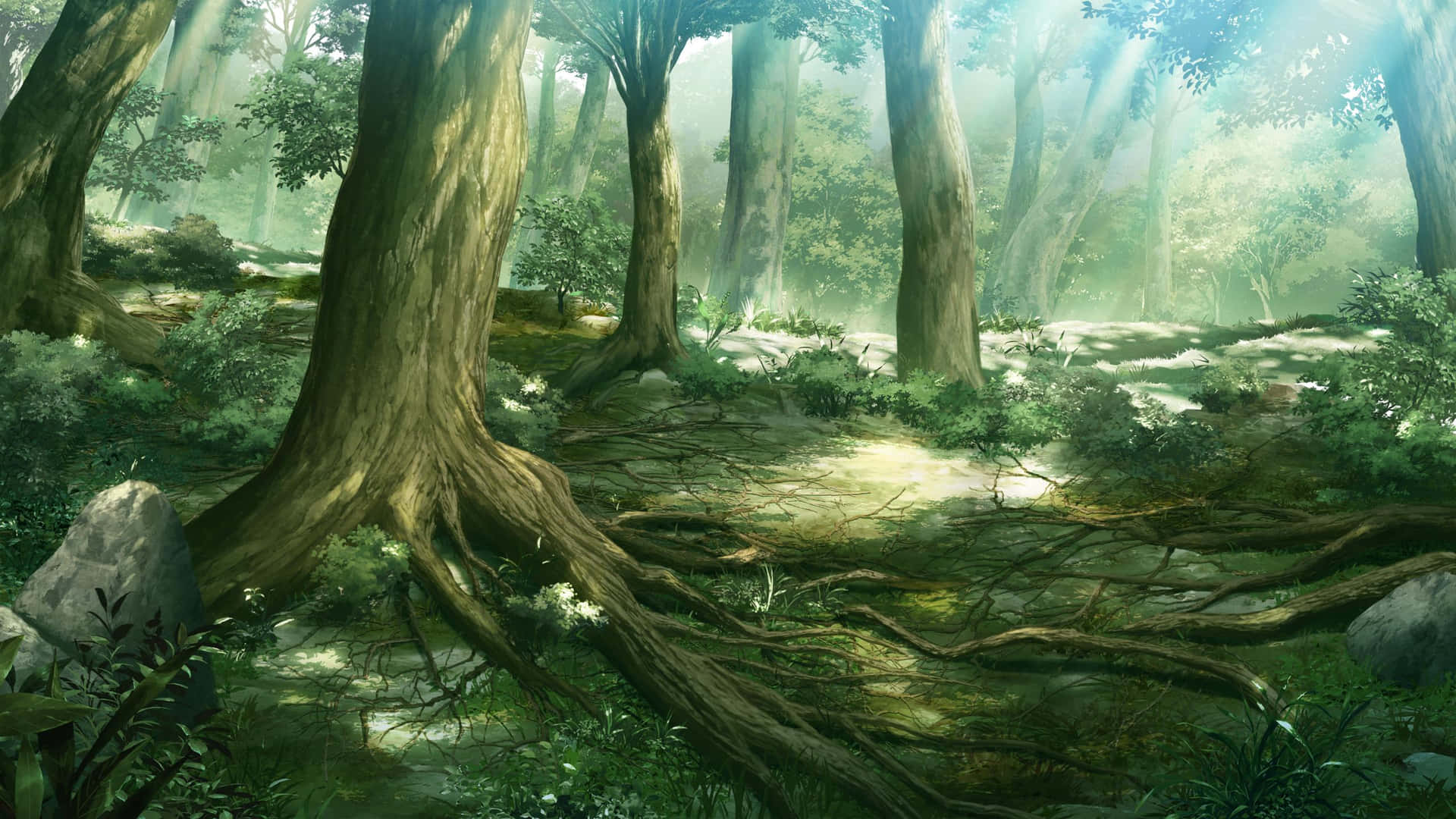 Explore The Enchanting Anime Forest Background