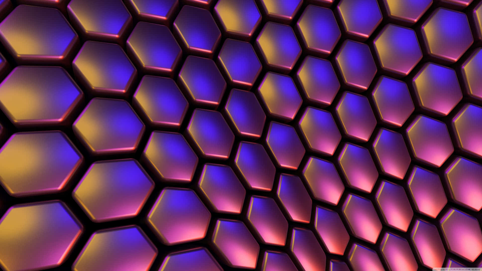 Explore The Endless Shapes And Vibrant Colors Of This Stunning Hexagon 4k Wallpaper. Background