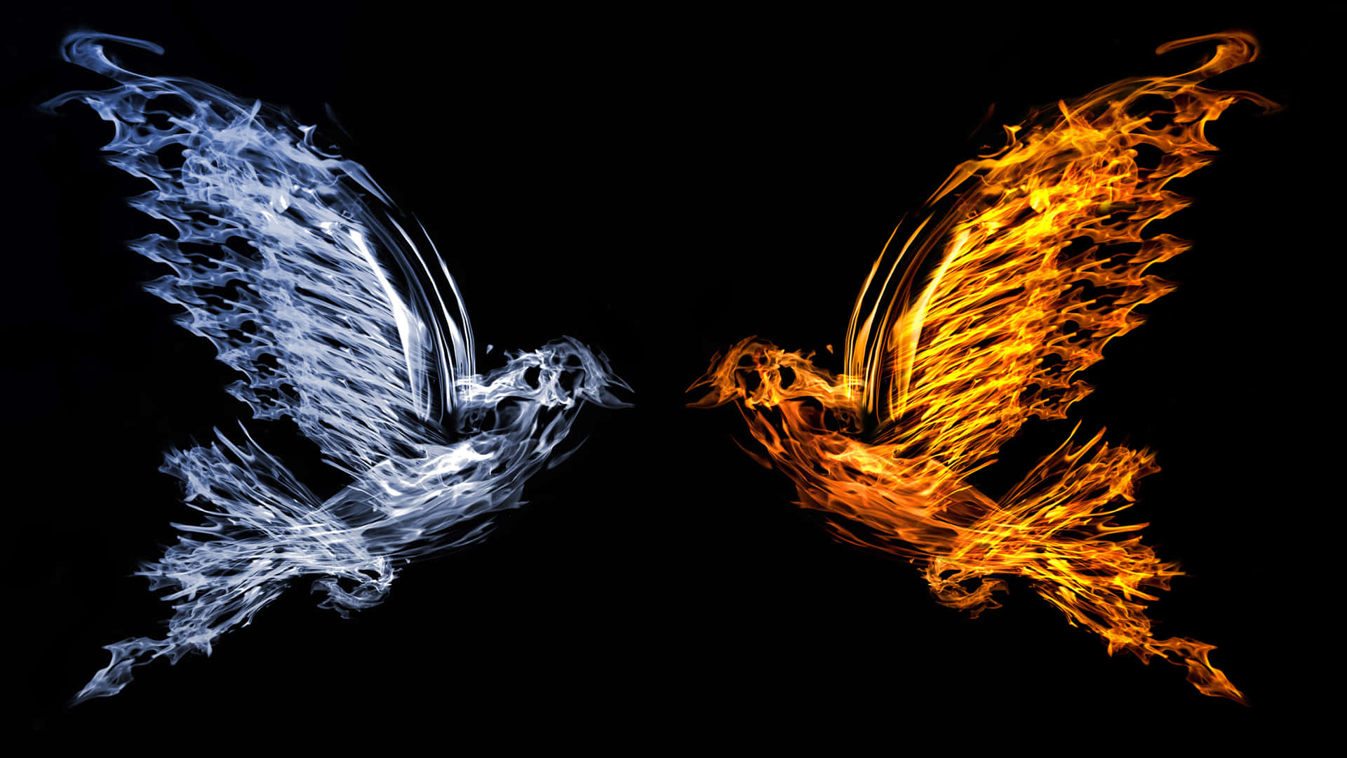 Explore The Eternal Interaction Between Fire And Water Background