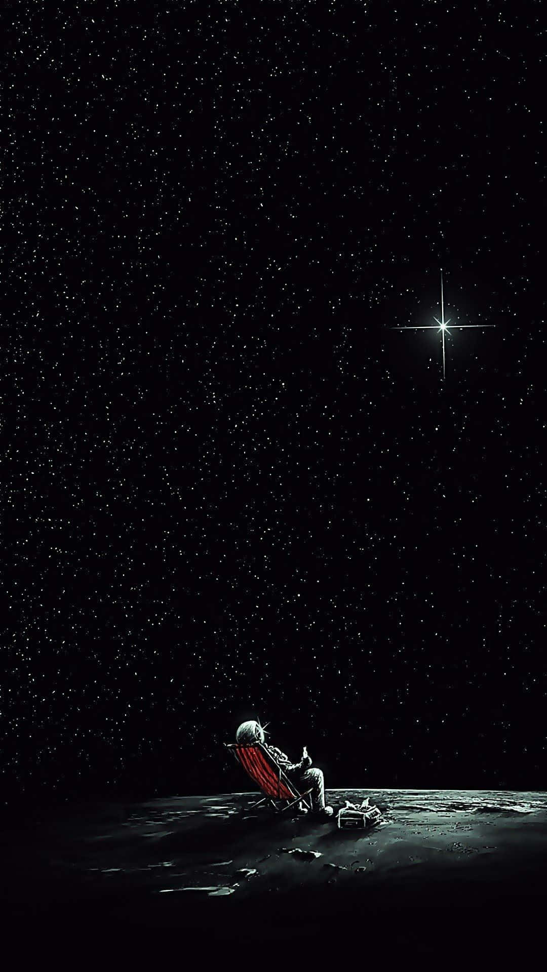 Explore The Expanse Of Black And White Space Background