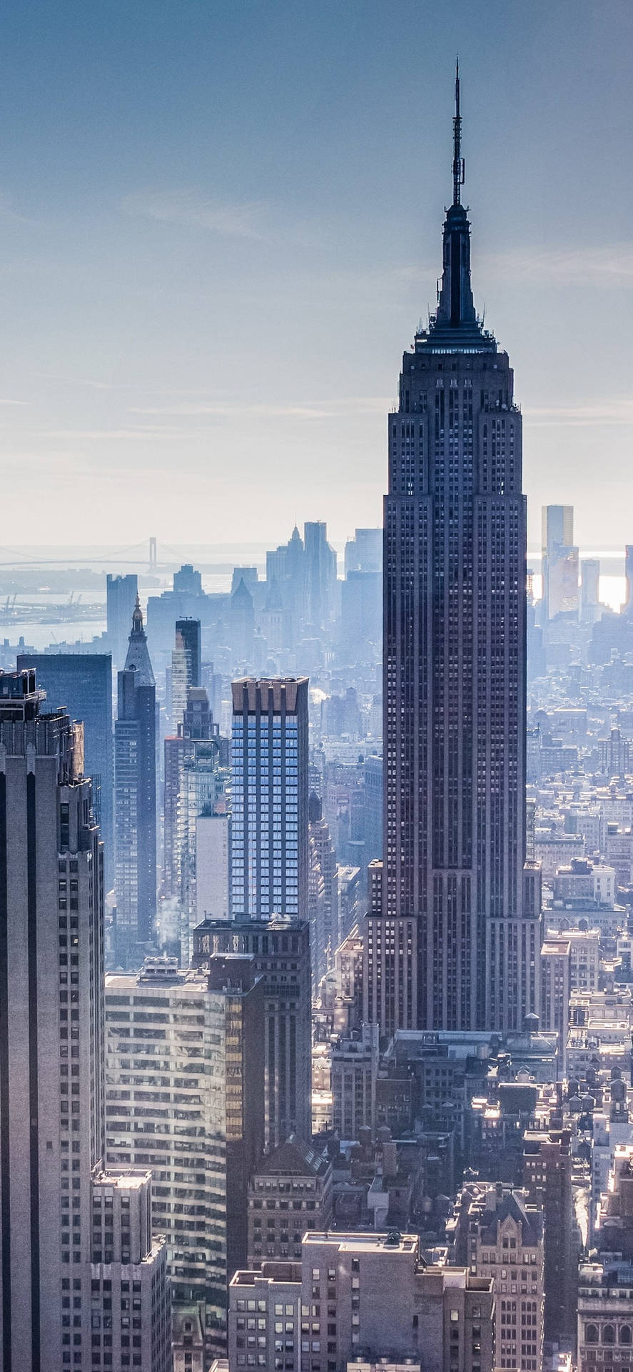 Explore The Iconic Skyline Of New York City With This Hd Iphone Wallpaper Background