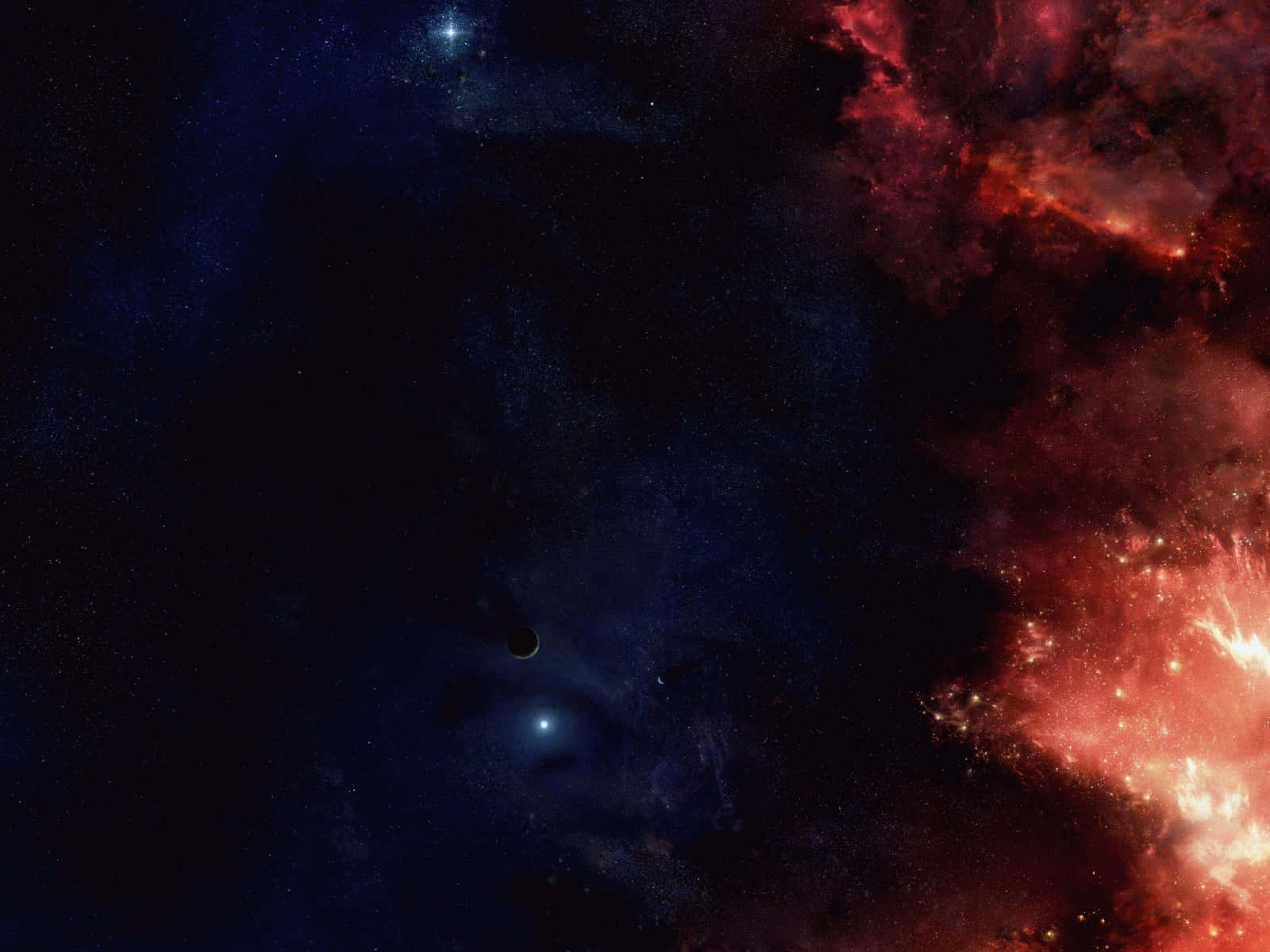 Explore The Infinite Red Space Background