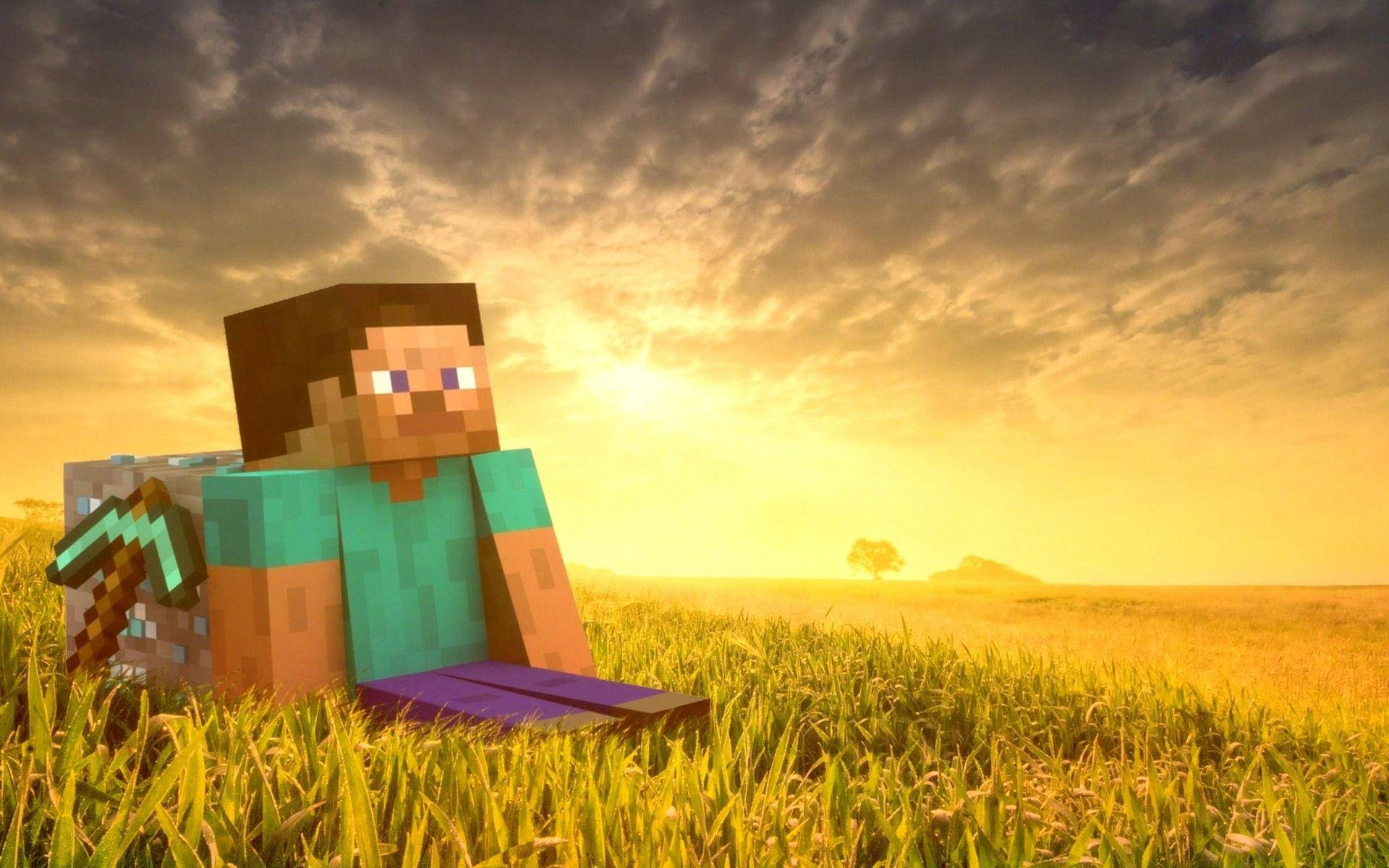 Explore The Joys Of A New World With Minecraft Steve Background