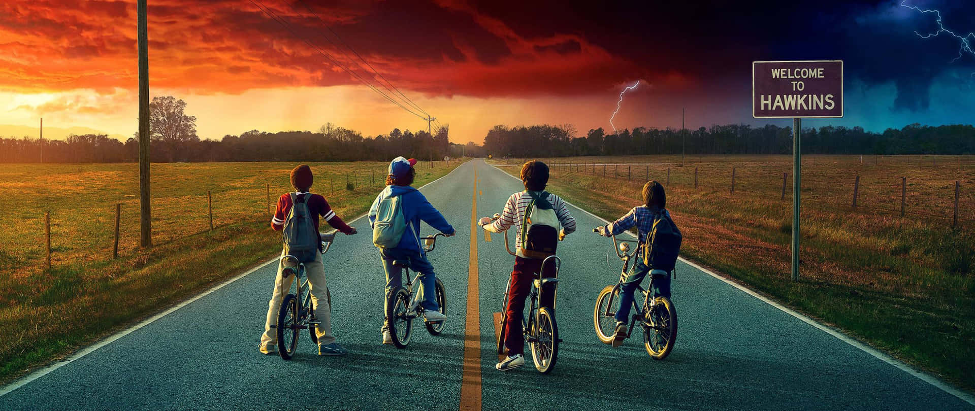 Explore The Luscious Landscapes Of Hawkins With The Stranger Things Bike Background