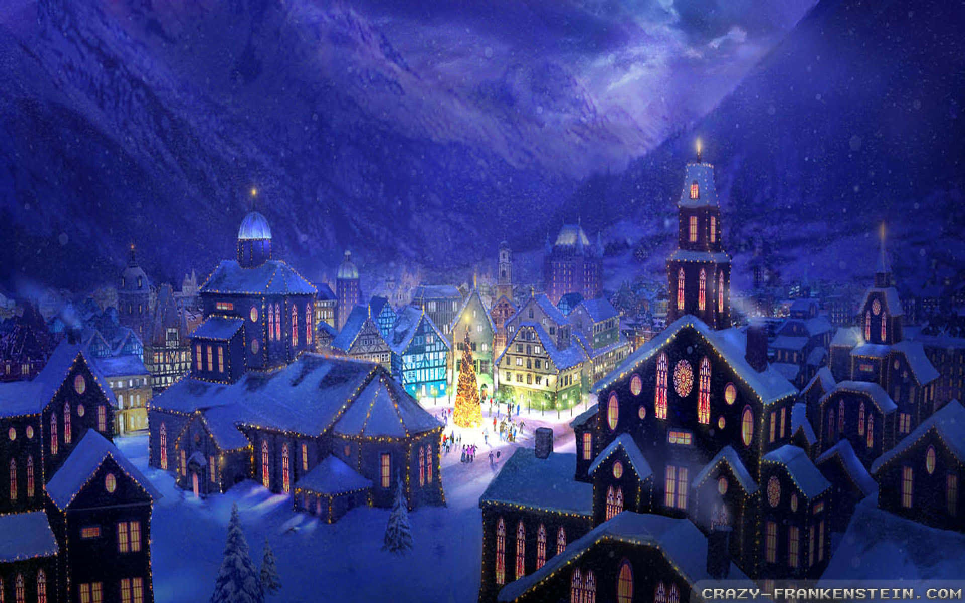 Explore The Magical Christmas Village Background