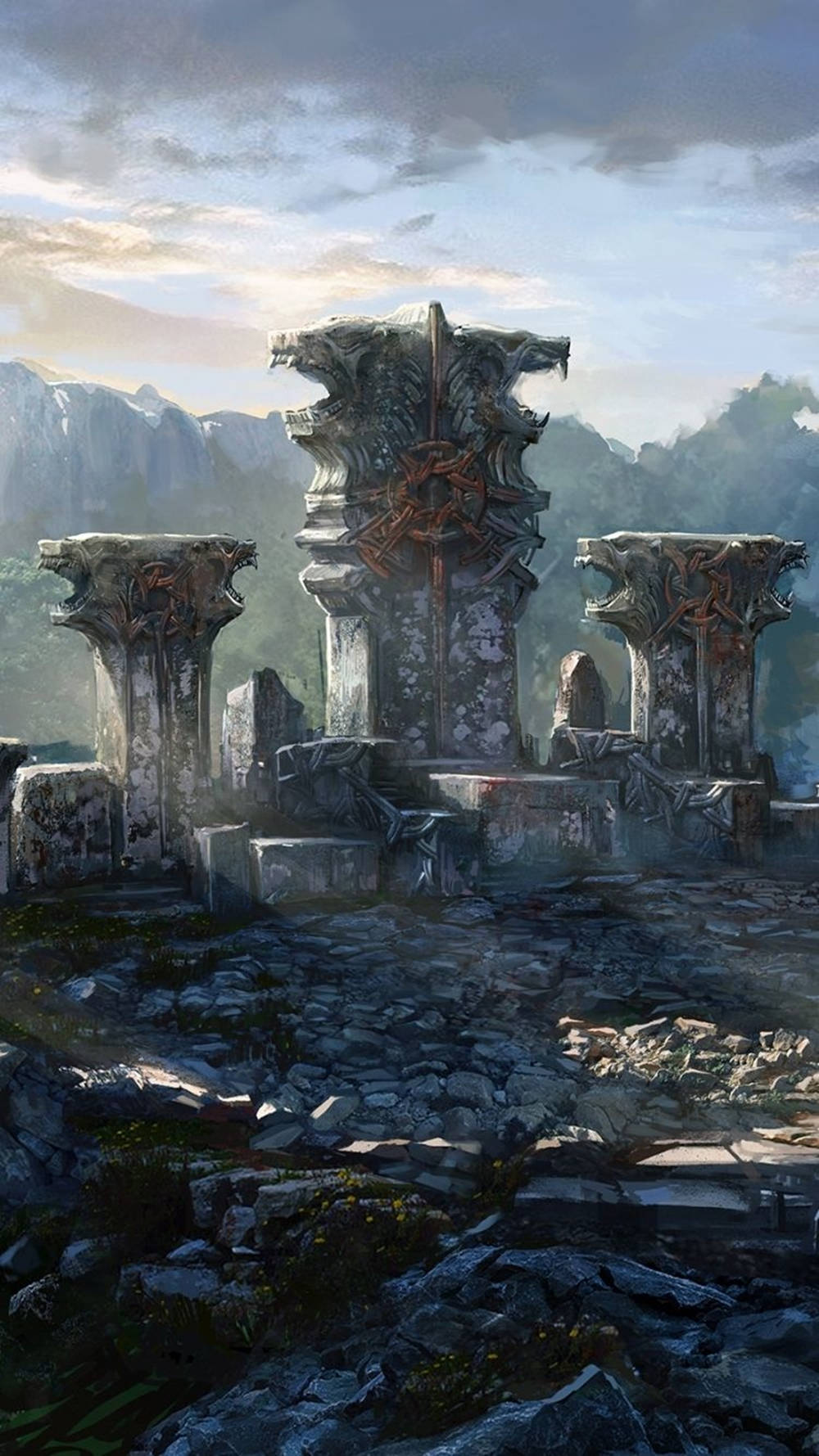 Explore The Majestic Ruins Of Witcher 3 On Your Iphone Background
