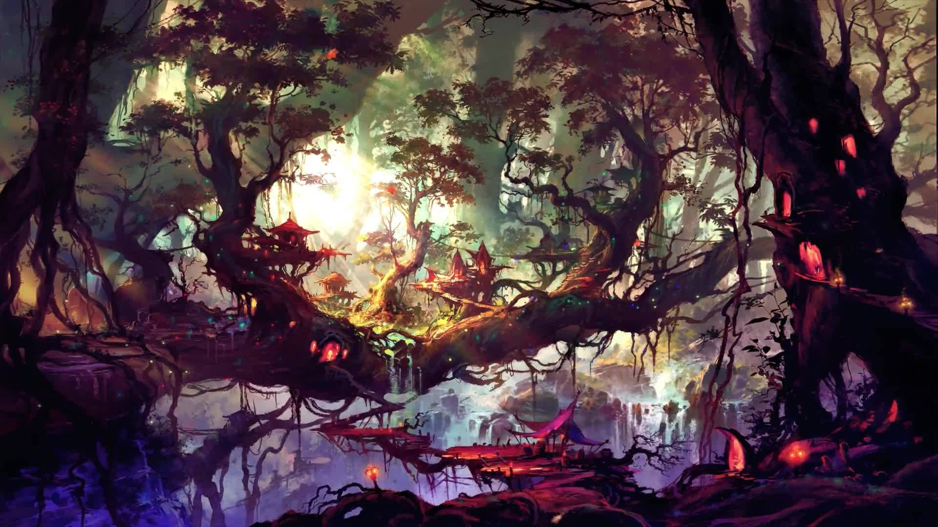 Explore The Mystical Forest Background