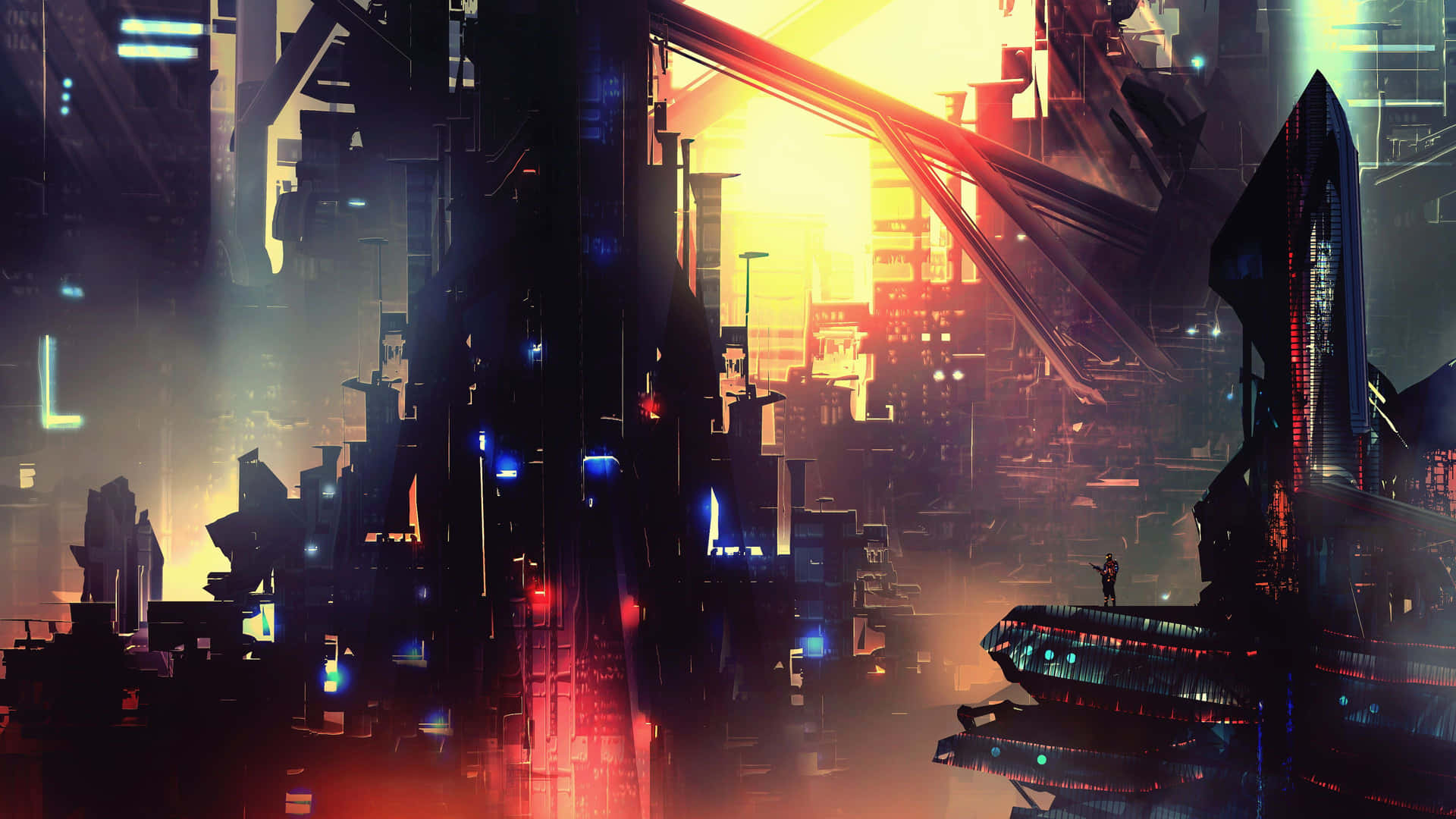 Explore The Neon-lit Cityscape Of Cyberpunk Night City. Background