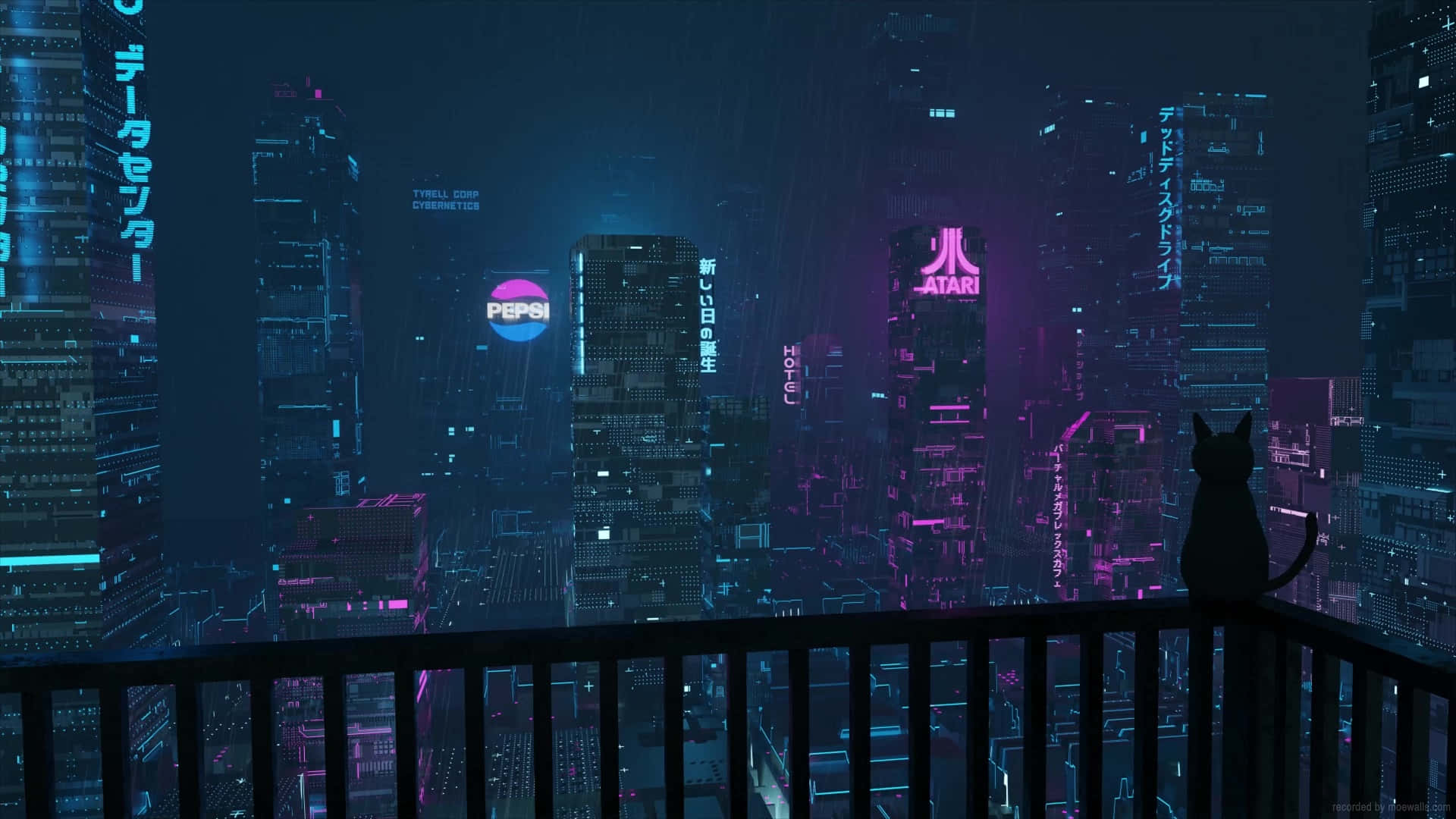 Explore The Neon-lit Night City Background