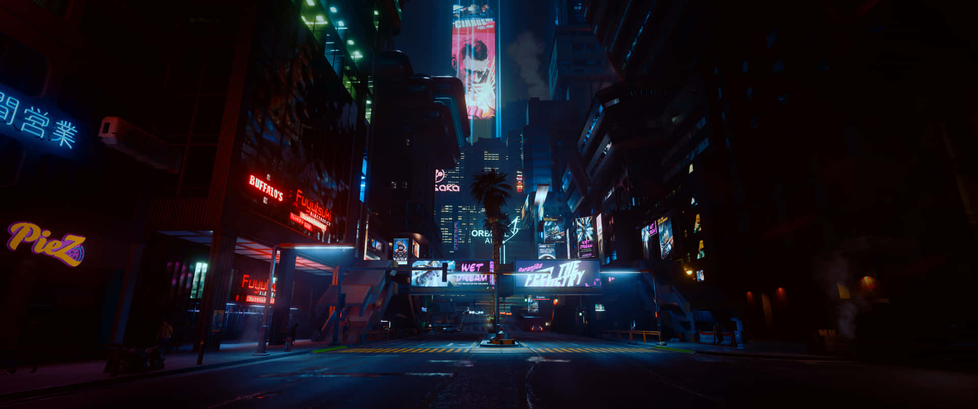 Explore The Neon-soaked Alleys Of The Future In Cyberpunk 3440x1440. Background