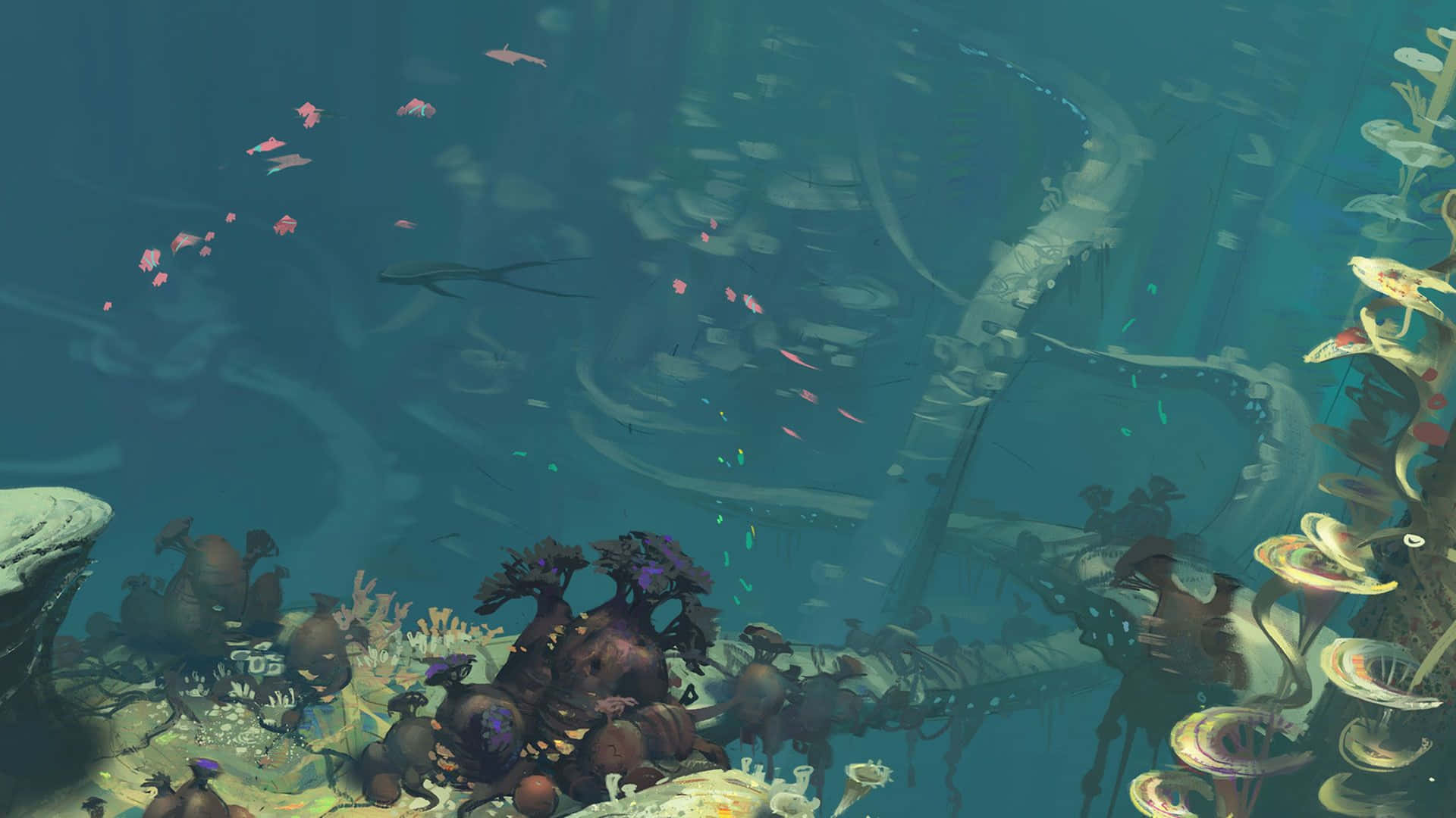 Explore The Underwater World Of Subnautica 4k Background