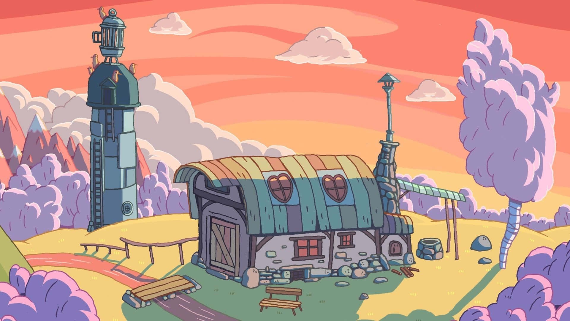 Explore The Unknown With Adventure Time Landscape Background