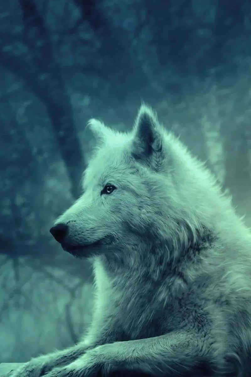 Explore The Wild With The Majestic Pretty Wolf Background