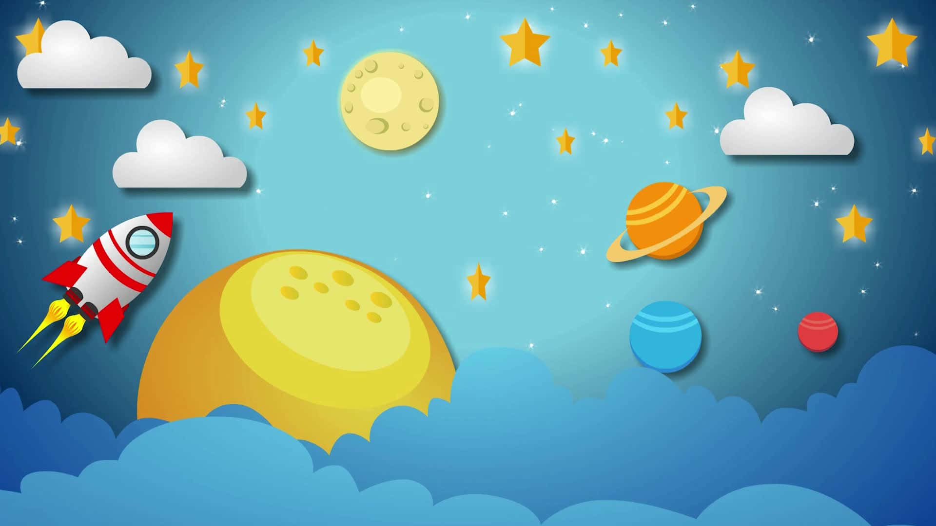 Explore The Wonders Of Cartoon Space Background