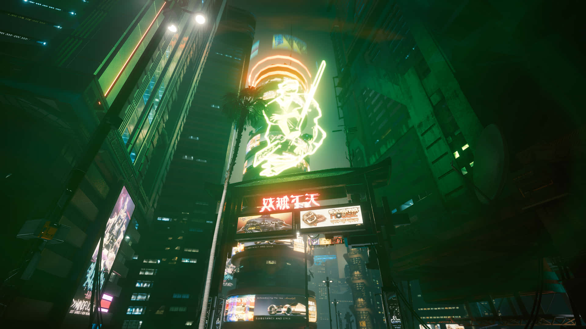 Explore The Wondrous Neon-glow Of The Vibrant Cyberpunk Night City. Background