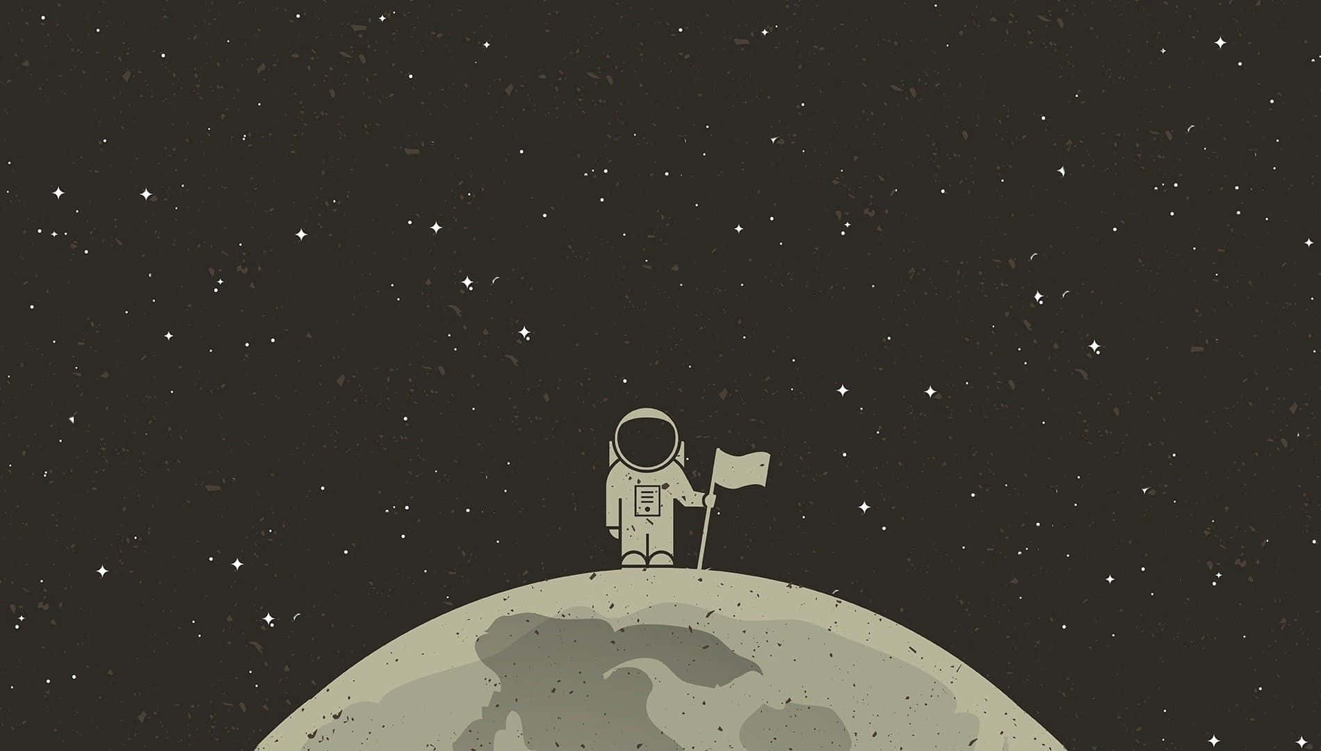 Explore The World Beyond With This Cute Astronaut And His Space Adventure. Background