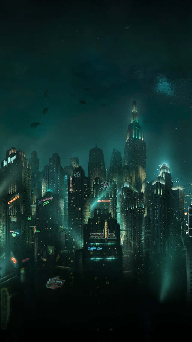 Explore The World Of Bioshock With This Incredible 4k Wallpaper For Your Iphone. Background