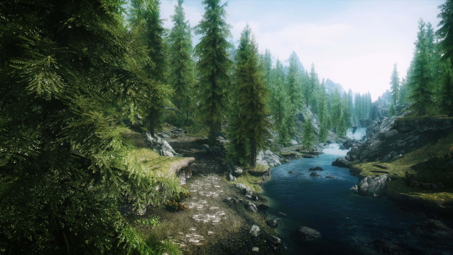 Explore The World Of Skyrim On Desktop Background