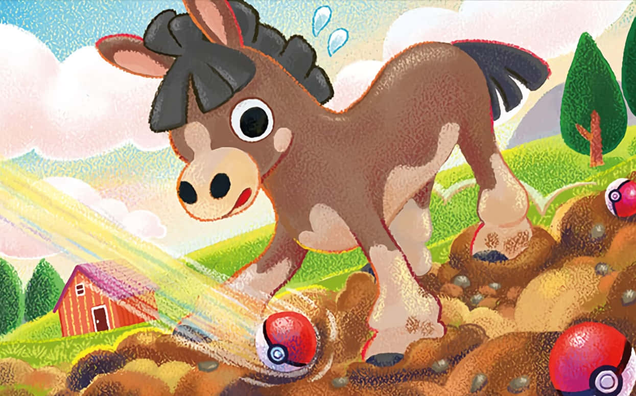 Explore The World With Your Trusty Mudbray And Pokeball! Background