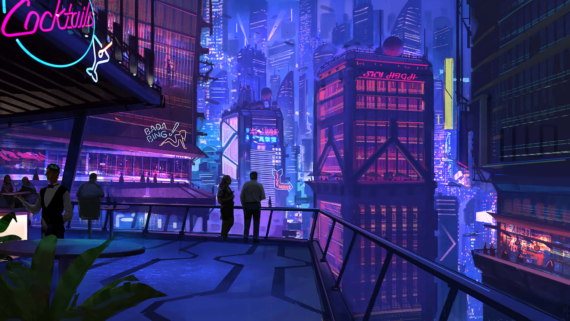 Exploring The Futuristic Night City Of The Cyberpunk World Background