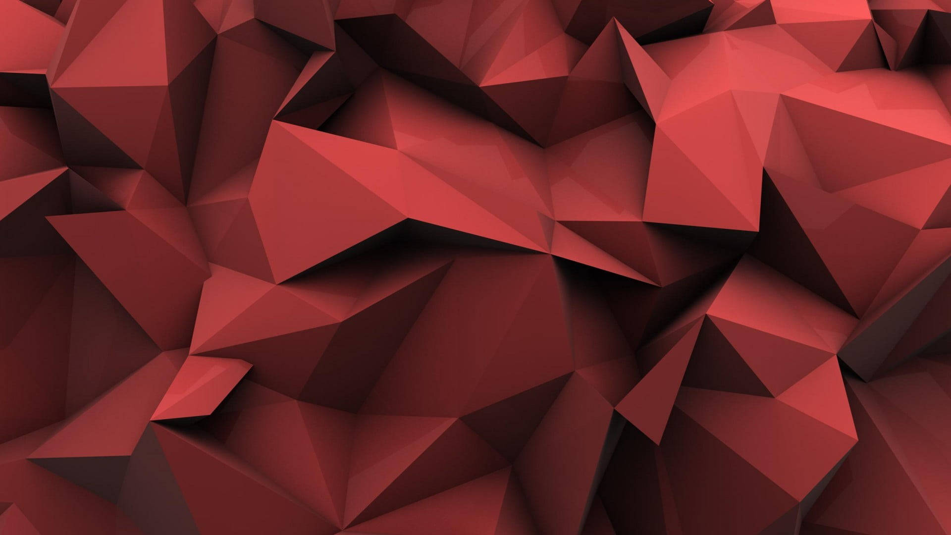 Exploring The Geometry Of Red Abstract Polygons Background