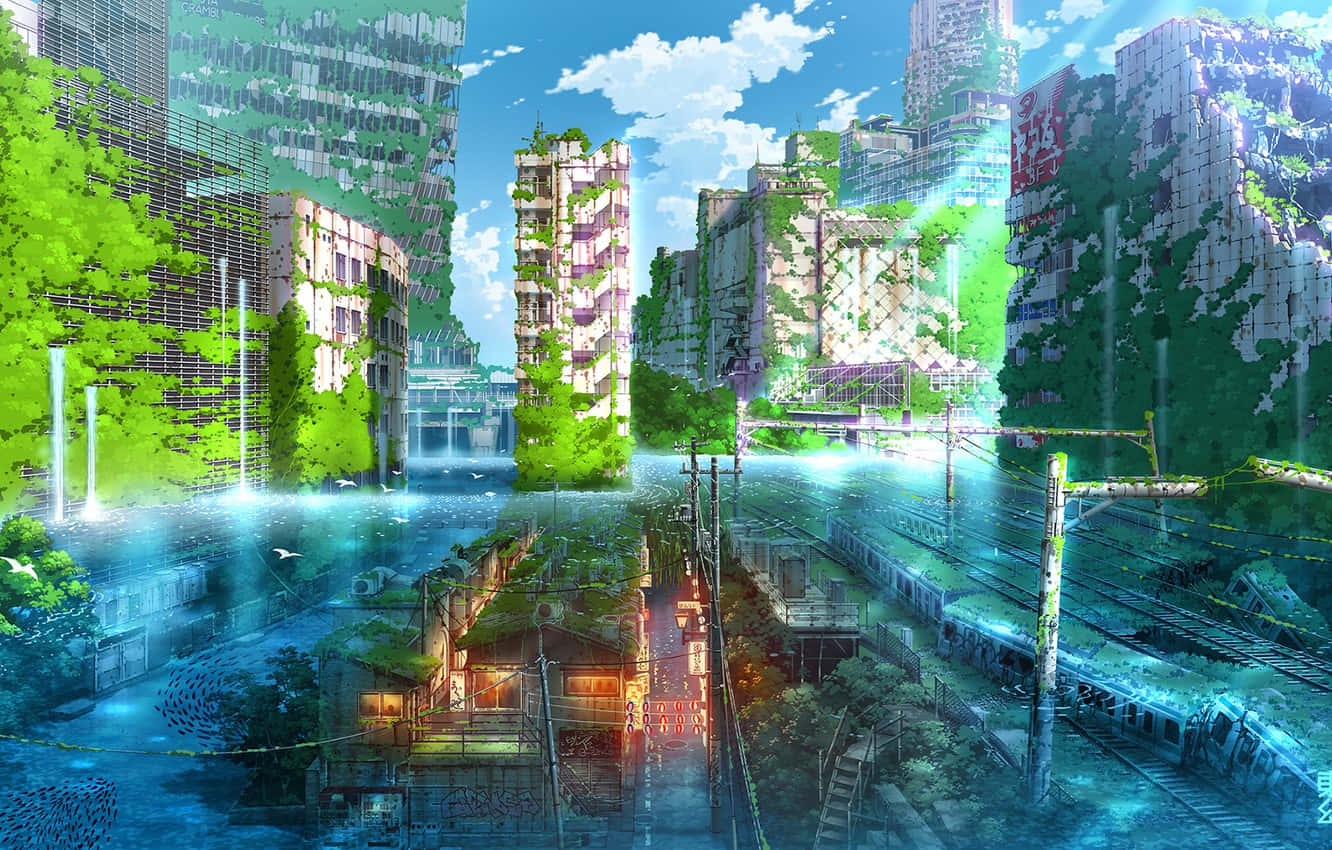 Exploring The Mysteries Of Abandoned Tokyo In The Anime World Background