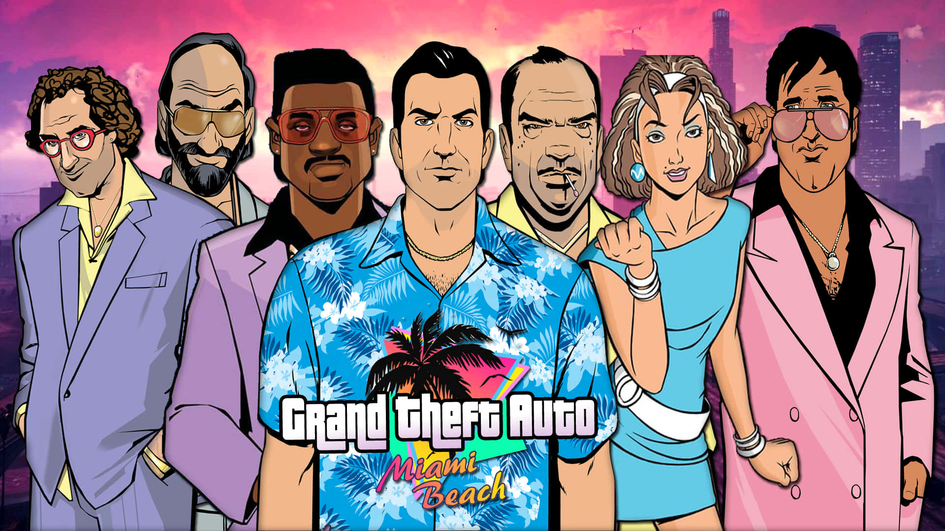 Exploring The Sun-soaked Streets Of Vice City Background